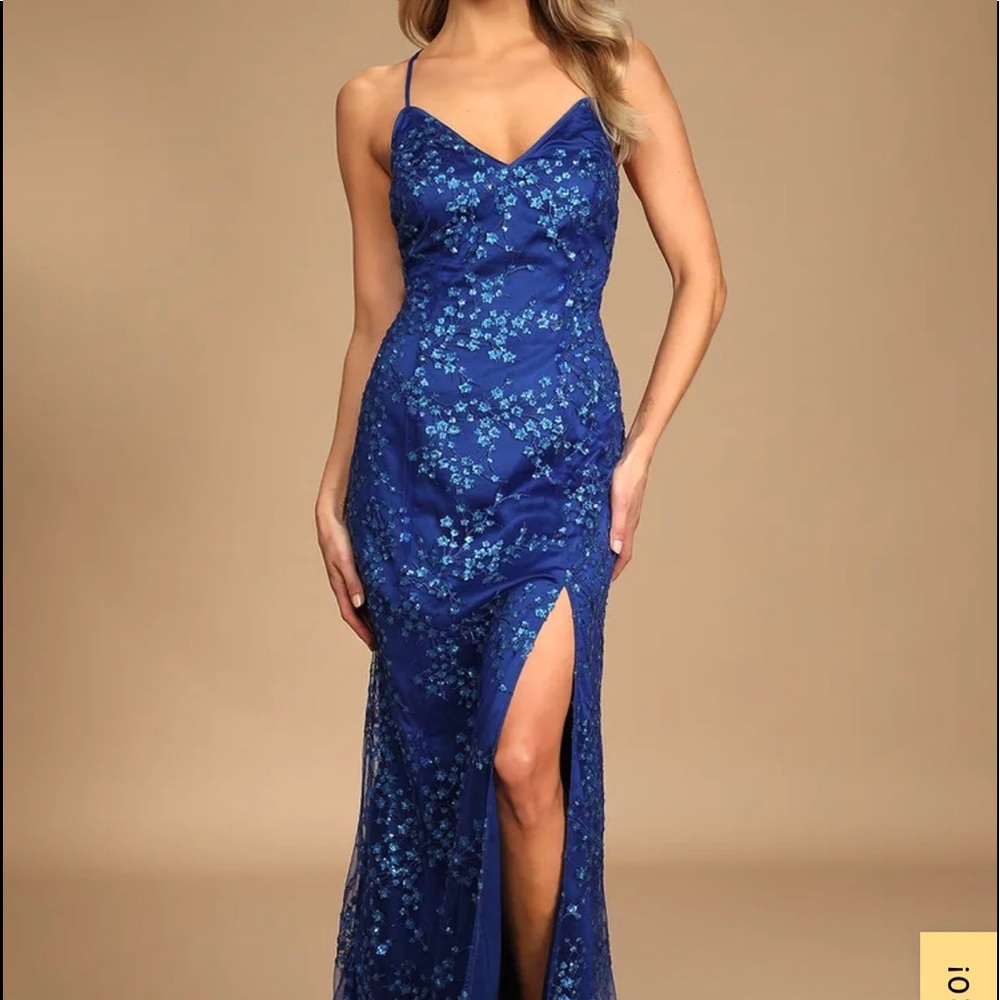 Blue maxi dress prom